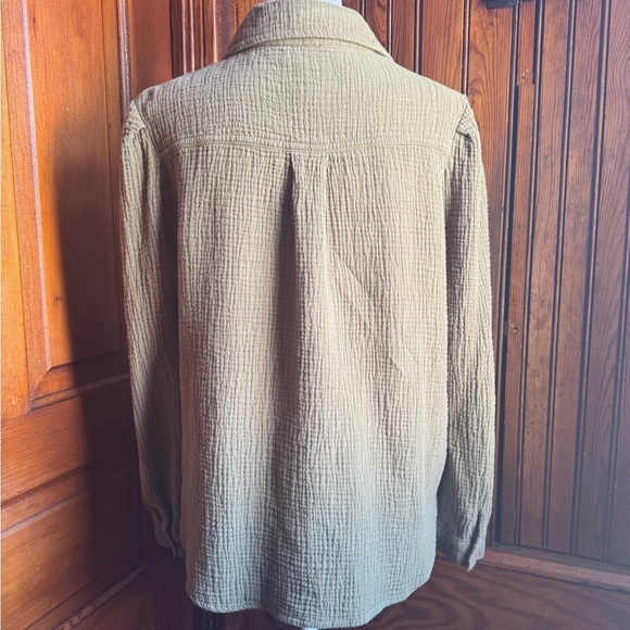 Grace + Karma Gauzy Cotton Button Down Top Size Large Soft 100% Cotton - Picture 3 of 9
